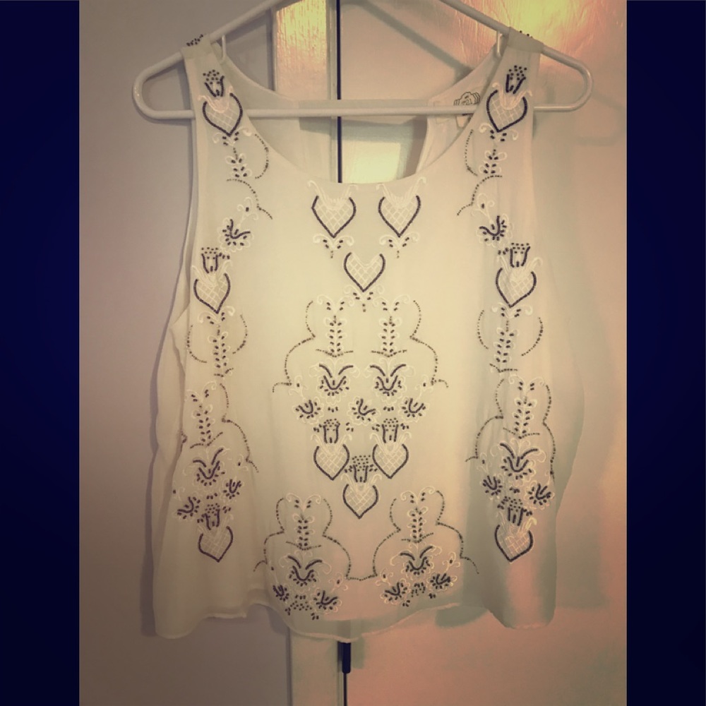 Beaded white top